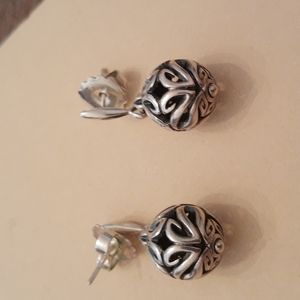 Sterling silver intricate bead earrings